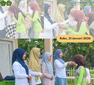 Terapkan Budaya 5S, MTsN 2 Muaro Jambi Sambut Siswa di Gerbang Madrasah