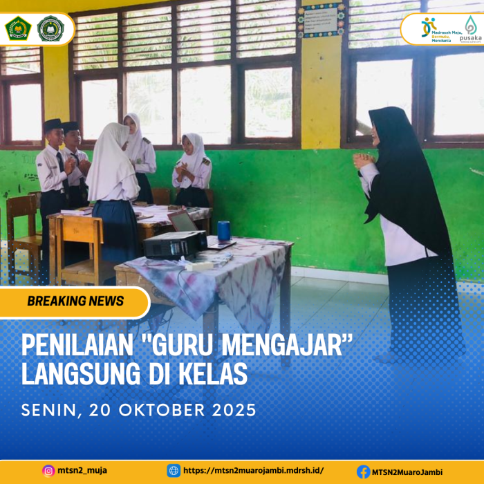 Tim Penilai memantau Pembelajaran Bahasa Inggris di Kelas 8C