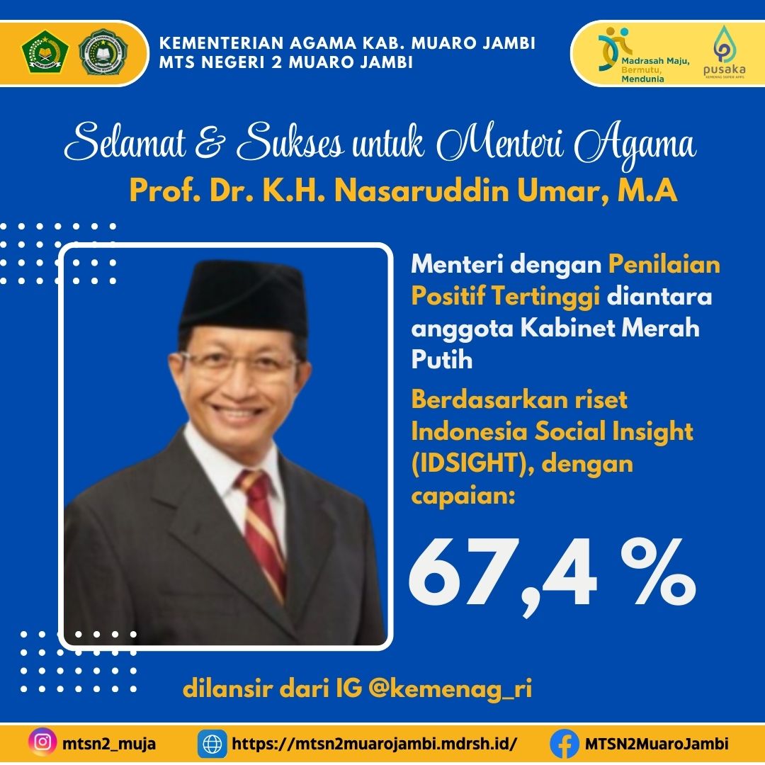 Selamat! Menteri Agama Nasaruddin Umar Raih Penilaian Positif Tertinggi di Kabinet Merah Putih