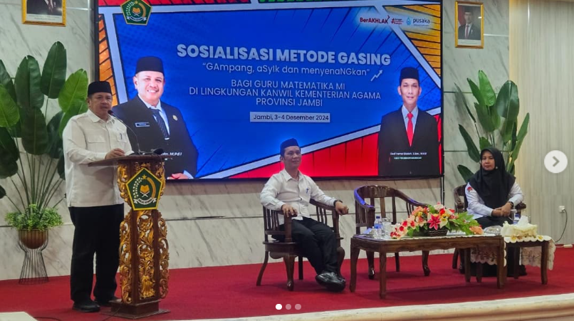 Kakanwil Kemenag Jambi Dorong Penerapan Metode Gasing untuk Guru Matematika MI