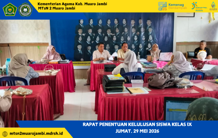 Rapat Kelulusan Kelas IX MTsN 2 Muaro Jambi Tahun Pelajaran 2025/2026 Berlangsung Lancar Rapat Kelulusan Kelas IX MTsN 2 Muaro Jambi Tahun Pelajaran 2025/2026 Berlangsung Lancar