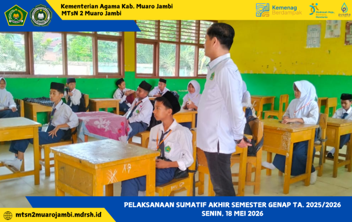 Hari Pertama SAS Genap Kelas VII dan VIII MTsN 2 Muaro Jambi Berjalan Lancar Hari Pertama SAS Genap Kelas VII dan VIII MTsN 2 Muaro Jambi Berjalan Lancar