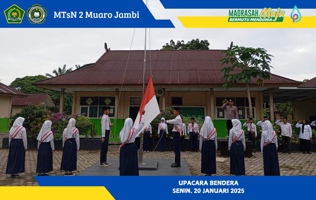 Upacara Bendera MTsN 2 Muaro Jambi Dihadiri oleh Perwakilan Polsek Sekernan