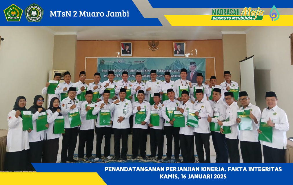 Kepala MTsN 2 Muaro Jambi Hadiri Penandatanganan Perjanjian Kerja Tahun 2025