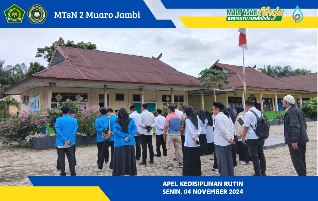 MTsN 2 Muaro Jambi Gelar Apel Rutin Senin Sore untuk Evaluasi dan Peningkatan Disiplin
