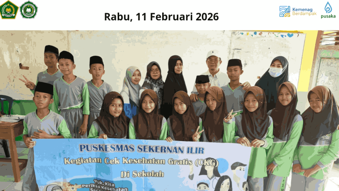 Siswa MTsN 2 Muaro Jambi Ikuti Cek Kesehatan Gratis dari Puskesmas Sekernan Ilir