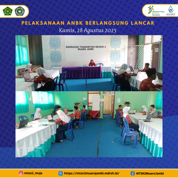 Pelaksanaan ANBK di MTsN 2 Muaro Jambi Berlangsung Lancar