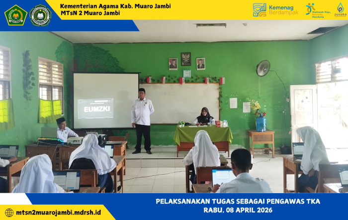 Guru MTsN 2 Muaro Jambi Awasi TKA di MTsN 3 Muaro Jambi