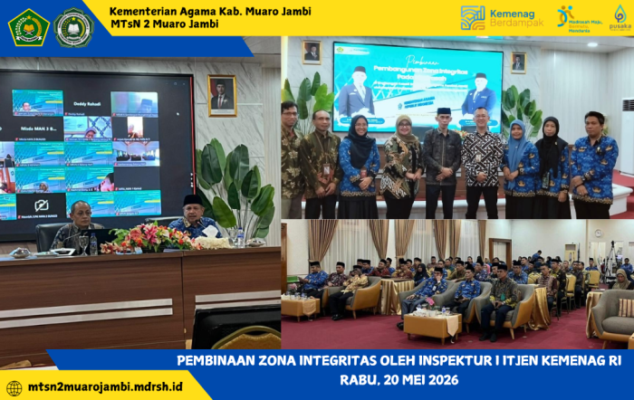 MTsN 2 Muaro Jambi Ikuti Pelatihan Zona Integritas Se-Provinsi Jambi MTsN 2 Muaro Jambi Ikuti Pelatihan Zona Integritas Se-Provinsi Jambi