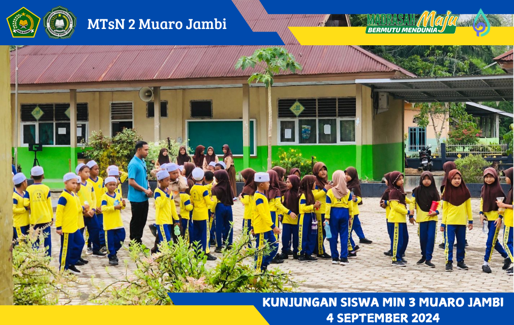 Siswa MIN 3 Muaro Jambi Lakukan Kunjungan ke MTsN 2 Saat Kegiatan Jalan Pagi 