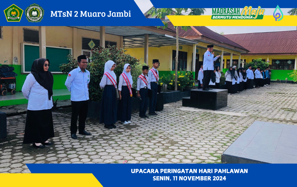Upacara Peringatan Hari Pahlawan di MTsN 2 Muaro Jambi Dipimpin oleh Kepala Madrasah