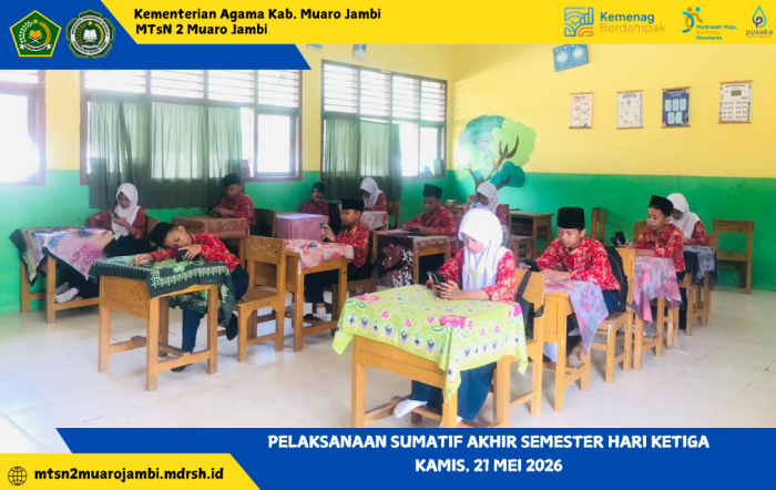 Pelaksanaan Sumatif Akhir Semester Hari Ketiga Berlangsung Tertib dan Lancar