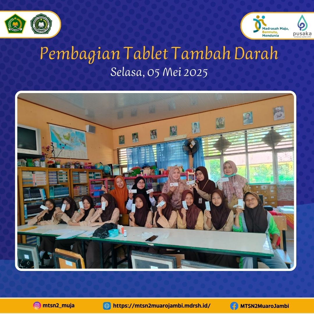 Kunjungan Puskesmas Sekernan Ilir ke MTsN 2 Muaro Jambi: Bagikan Tablet Tambah Darah untuk Siswi Kelas VIII