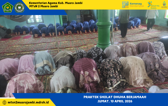 Seluruh siswa Kelas IX  Laksanakan Praktik Salat Dhuha Berjamaah di Musholla