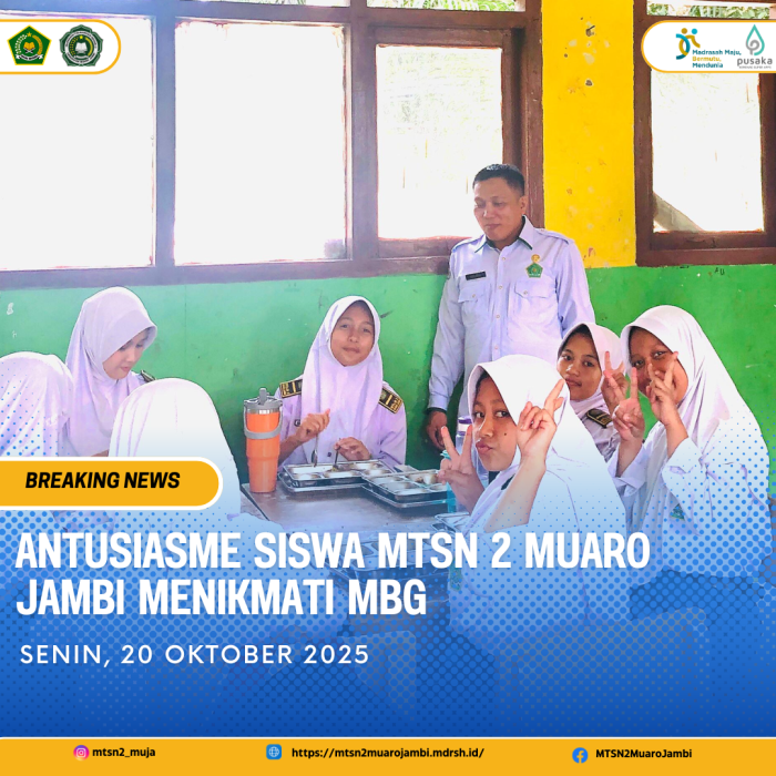 Siswa MTsN 2 Muaro Jambi Antusias Sambut Program MBG