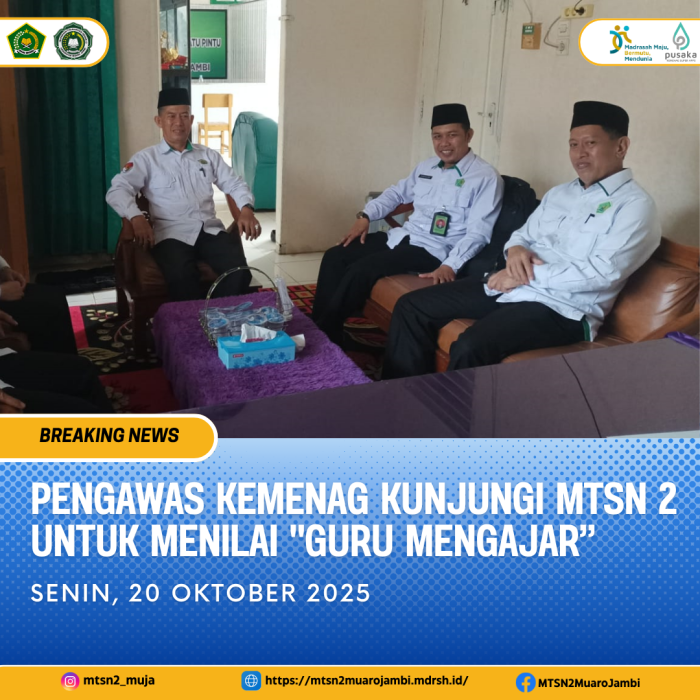 Pengawas Kemenag Kunjungi MTsN 2 untuk Menilai Guru Mengajar