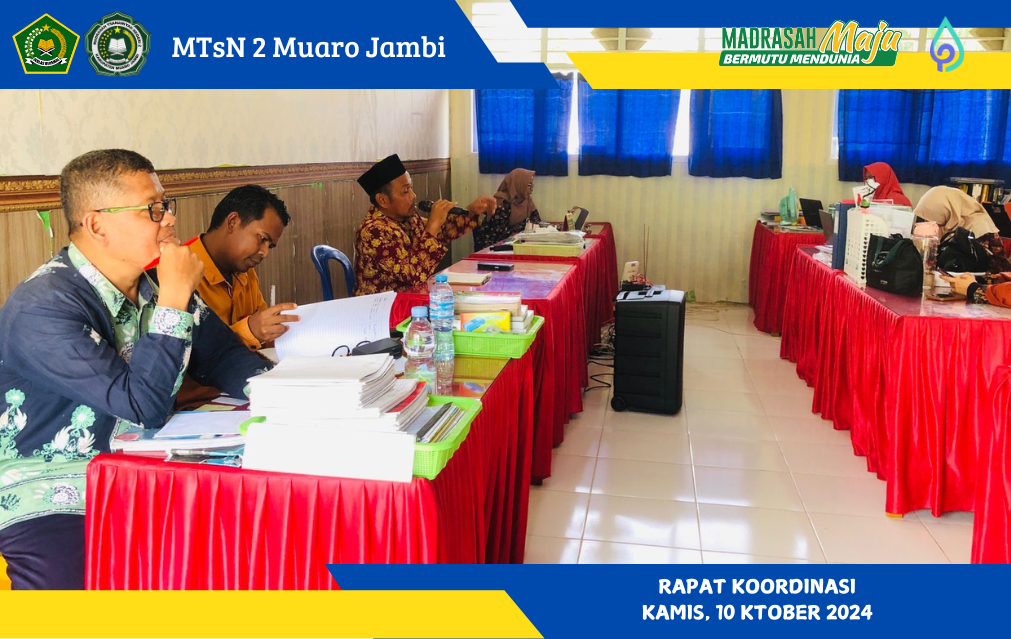 Rapat Koordinasi Guru dan Kepala Madrasah di MTsN 2 Muaro Jambi Bahas Evaluasi Program Pembelajaran dan Masalah Kesiswaan